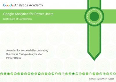 Certyfikat Google Analytics for Power Users