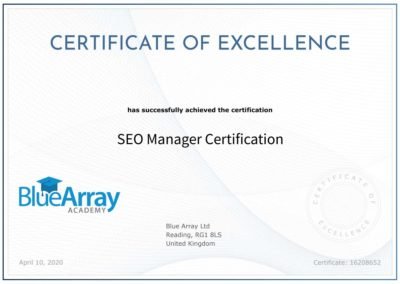 Certyfikat SEO Manager